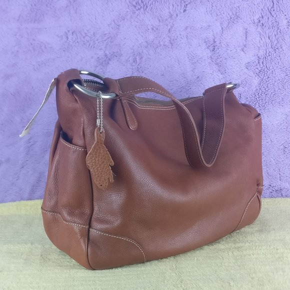 ROOTS Carly Tote Genuine Vegetable tanned 100% Natural Leather Shoulder bag new! - Picture 1 of 16